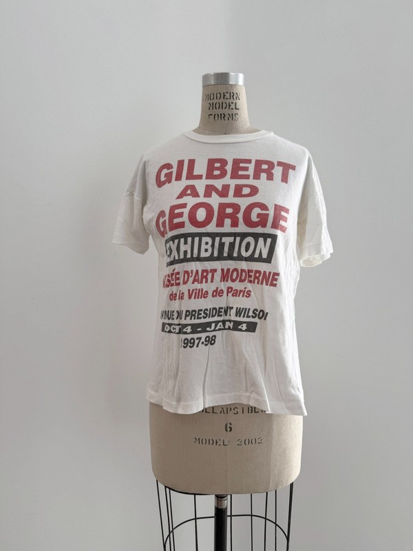 ⭕️ 90s Vintage Gilbert & George x Agnès b. T-shirt : art paint Cindy Sherman 80s