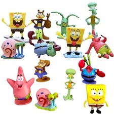 Toys Kids Gif  6-14P Set SpongeBob SquarePants Action Figures Collectible Model