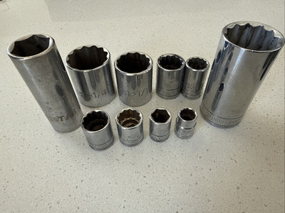 Vintage SK & Proto Misc Sockets 6 Pt 12 Pt Deep Long