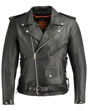 Milwaukee Leather Men's Classic Side Lace Concealed Carry Motorcycle Jacket 4X -