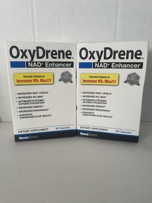 LOT OF 2 BOXES Novex Biotech Oxydrene NAD+ Enhancer  60 Capsules FREE SHIPPING!