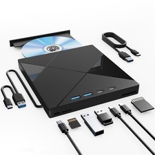 7 In 1 External CD DVD Drive For Laptop Portable Player USB 3.0 Type C SD TF