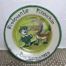 Buon Ricordo Ristorante Pinocchio Borgomanero Plate Italy Hand Painted