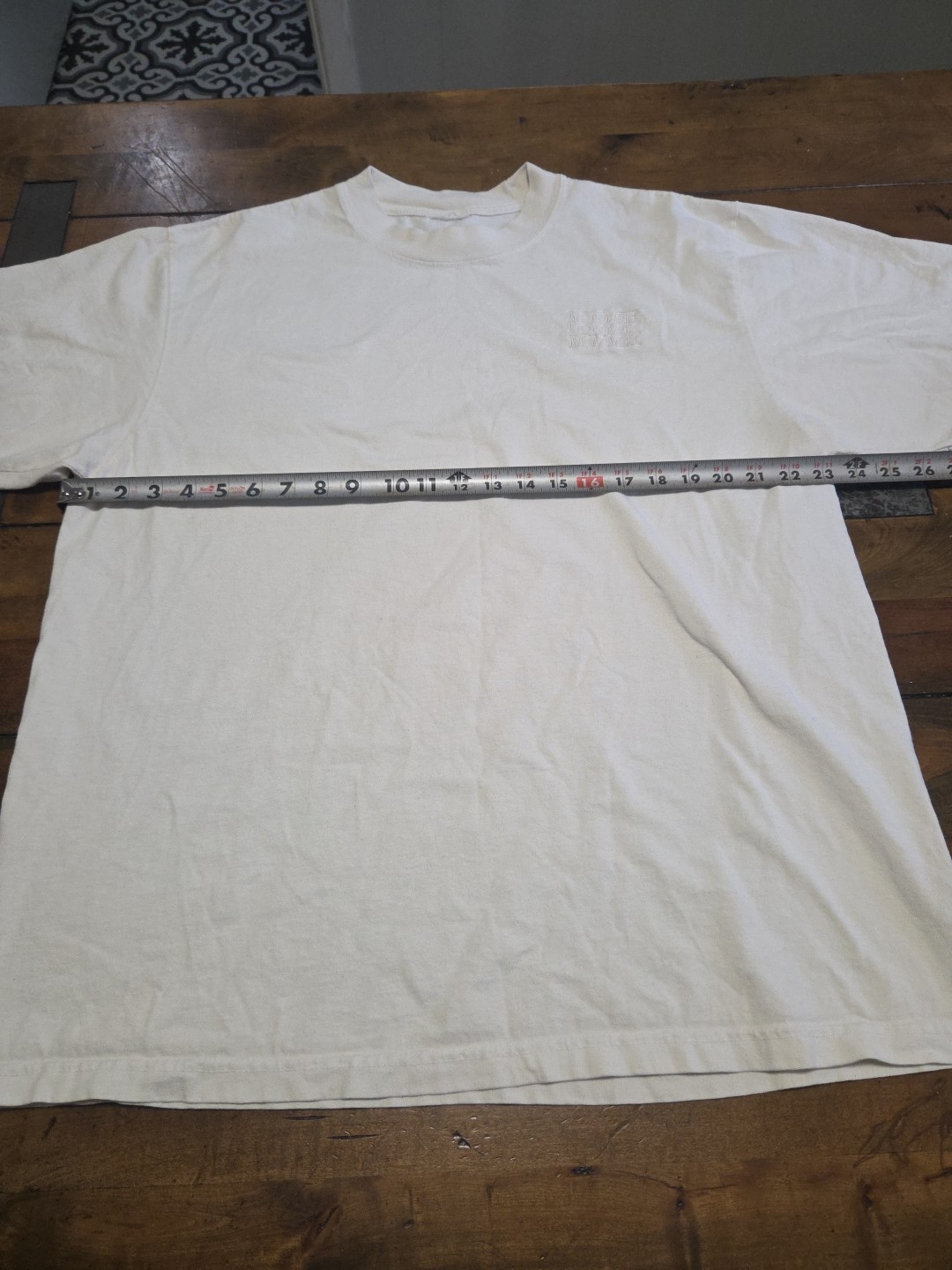 MWMH Murder With My Husband Basics Oversized T-Shirt Bone Ivory Men's Size Large image 5