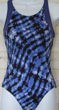 GK Leotard Eye Catching Blue Purple Black Gymnastics AM Adult M