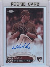 2012 Liam Hendriks Topps Chrome SEPIA ROOKIE AUTO REFRACTOR /75 - #154 Twins RC