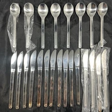 23 Pc Lot American West Airlines Spoons Spoon Knives Knife Stainless