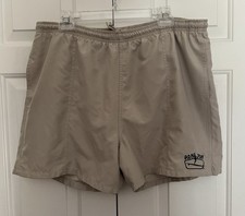 Men s Beige Ron Jon Surf Shop Swim Trunks Shorts, Pockets, Size Large