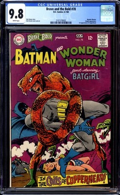 Brave and the Bold #78 CGC 9.8 White Pages (1968) 1st app. Copperhead! L@@K!