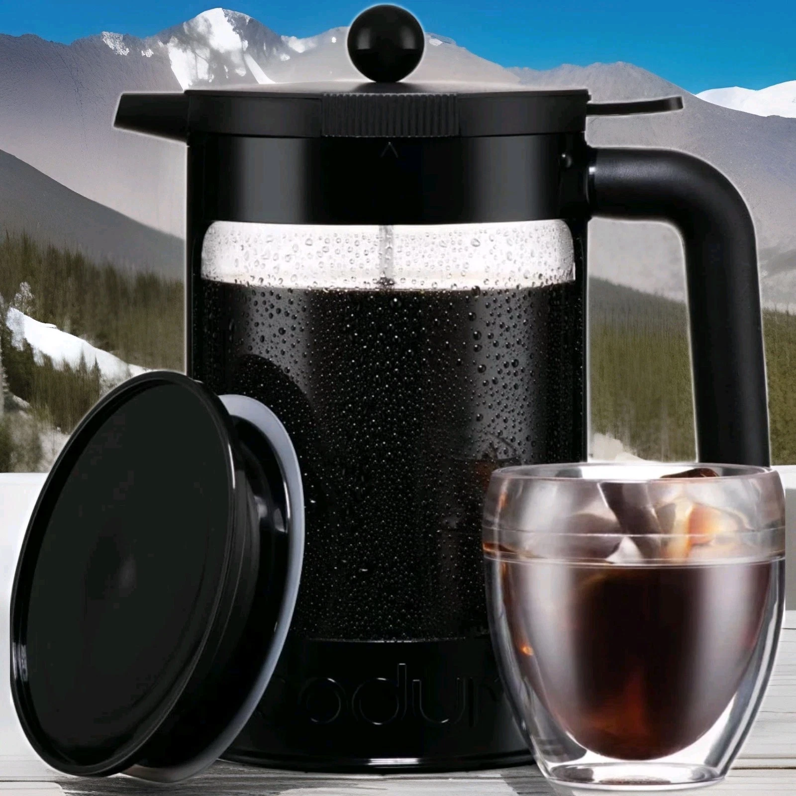 BODUM BEAN Ice Coffee Maker French press 1.5L (51 oz.) Black K11683-01 New NIB