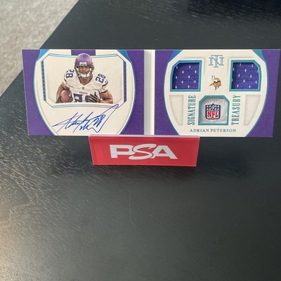 2021 National Treasures Signature Treasury Adrian Peterson 1/1 Platinum Tag Auto