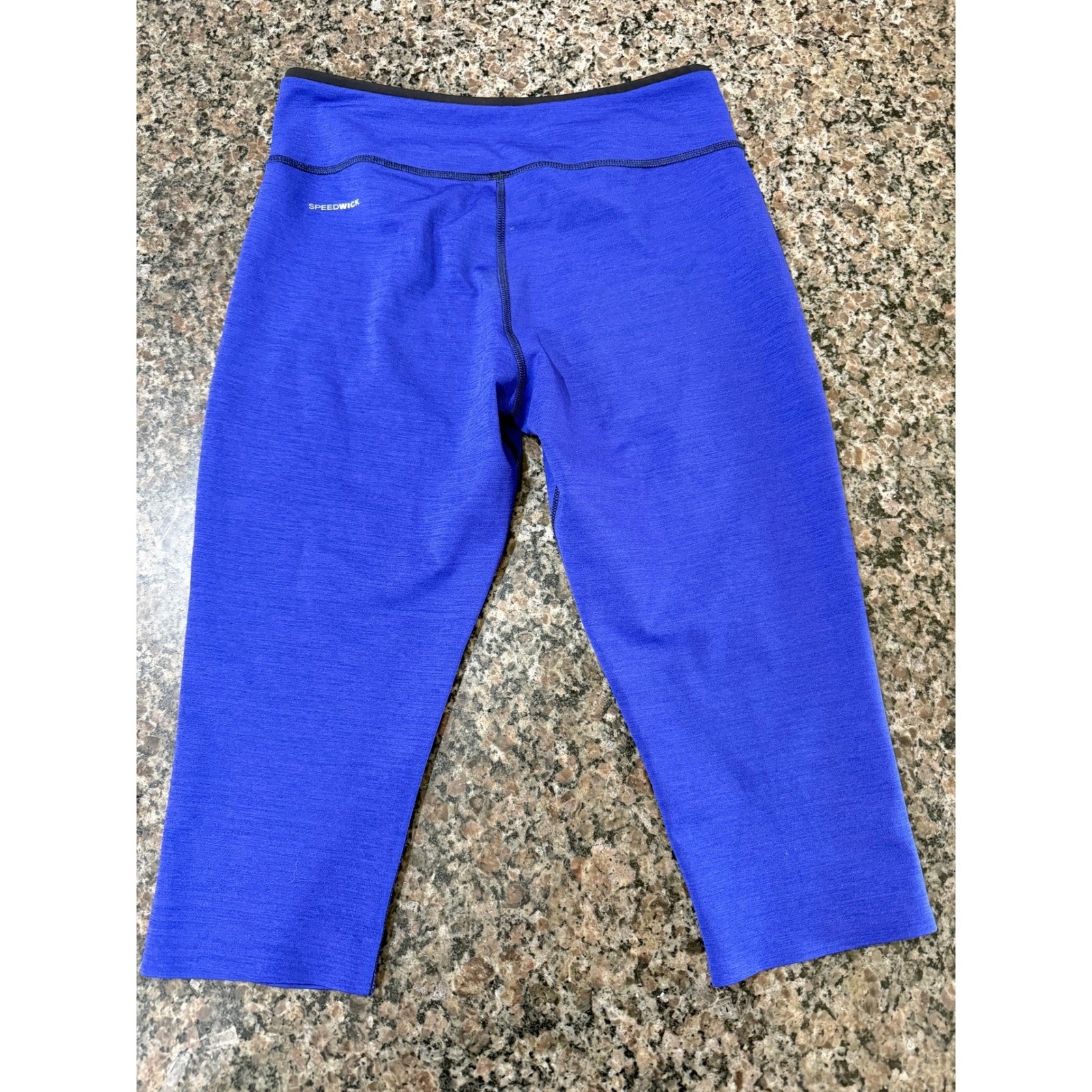 Reebok Speedwick Reversible Cropped Leggings Grey Purple Athletic Capris Womens