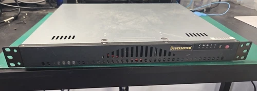 Supermicro CSE-512 1U 14" Server Chassis with PSU, Fan, Rackmounts USED