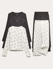 Marks & Spencer Girls Pink Mix Cotton Graphic Long sleeved Pyjamas - M&S