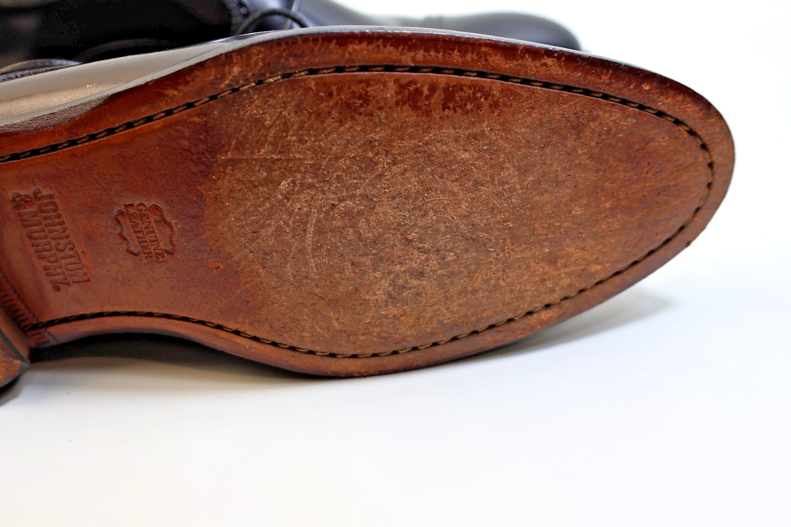 Johnston & Murphy Cap Toe Dress Shoes - Black Leather - Mens Size 9.5 D