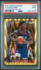 2025 TOPPS CHROME YELLOW RAYWAVE #253 VJ EDGECOMBE ROOKIE RC 255/275 PSA 9