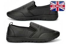Womens Pumps Ladies Slip On Shoes Casual Trainers Memory Foam All Black Pumps