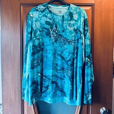 Under armour XL men's rash guard teal/gold EUC