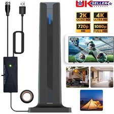 Freeview TV Aerial 250+ Miles 360° Digital TV Antenna with Amplifier Booster