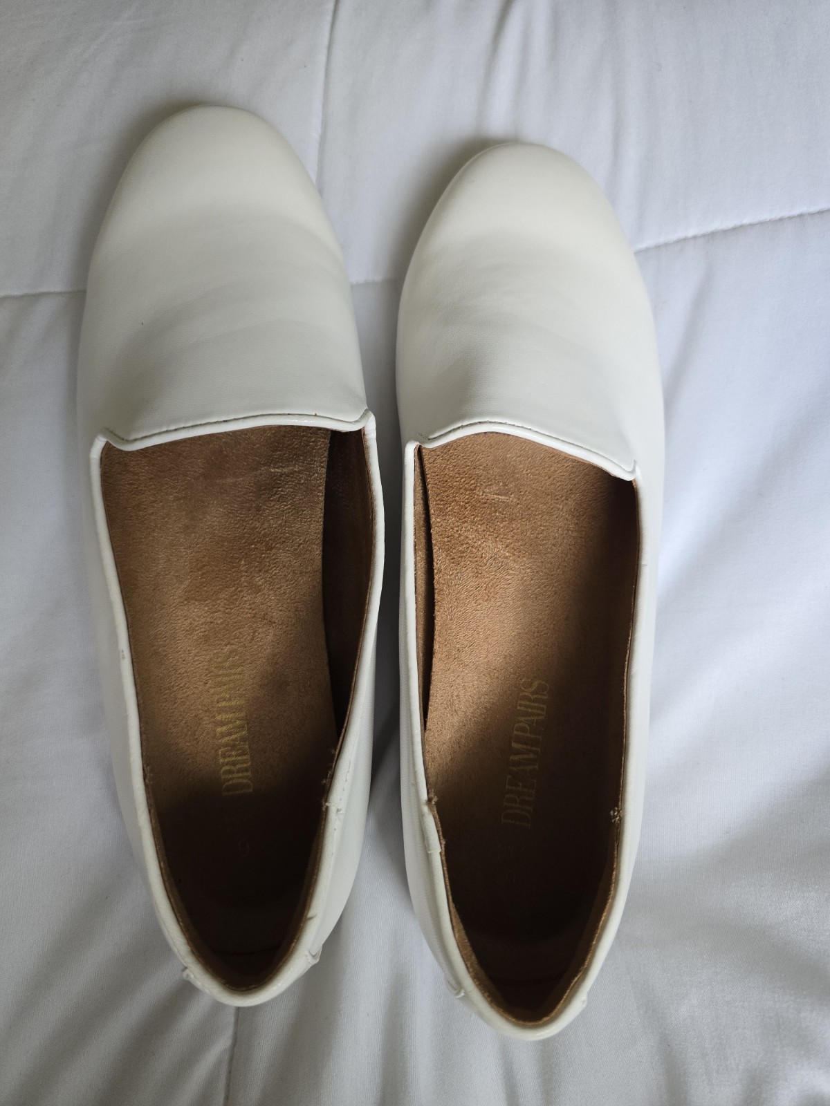 Dream Pairs Womens White Loafers Minimalist Comfort Preppy Cottagecore Sz 9 New