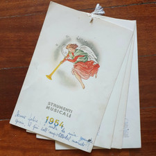 Calendario 1954 Strumenti Musicali Vintage Casa Mamma Domenica Milano Anni 50
