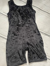 Girls black velour leotard