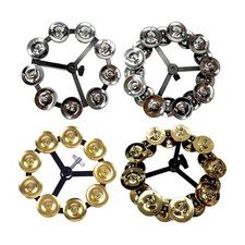 Drum Cymbals Hi Hat Tambourine Bells with Row Jingles Durable Percussion