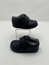 Stride Rite Ross Boys Black Shoes Hook Ans Loop Toddler Kids Size 4.5 M