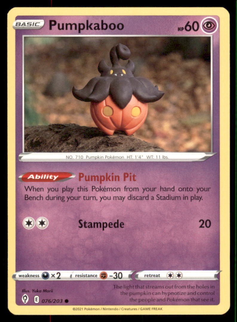 Pokemon TCG Pumpkaboo 076/203 Regular Yuka Morii