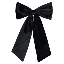 1 PCS 6.5 Inch Black Velvet Hair Bow Clip Classic Bowknot Ponytail Barrette
