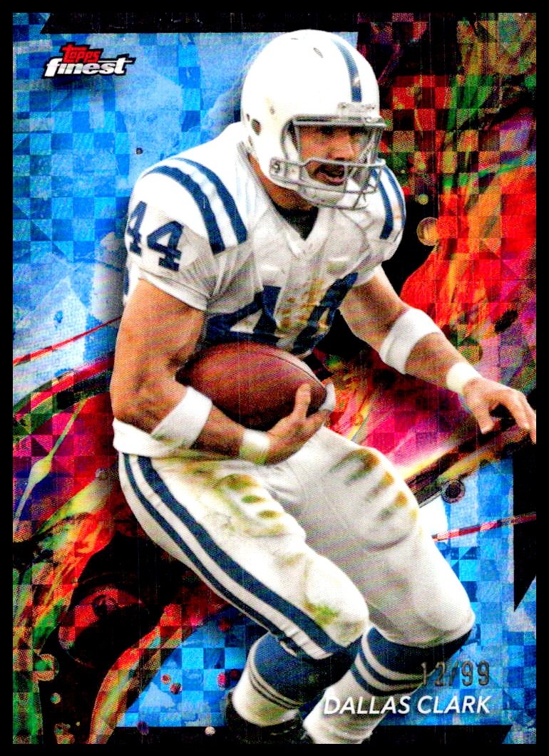 2024 Finest #33 Dallas Clark Blue Checkerboard Refractor #/99