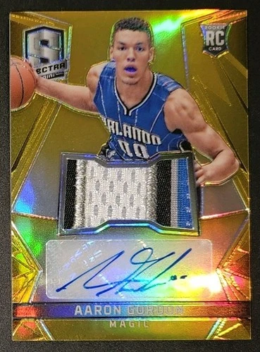 Aaron Gordon 2014-15 Spectra ROOKIE JERSEY AUTOGRAPHS GOLD PRIZM RPA RC #d 10/10