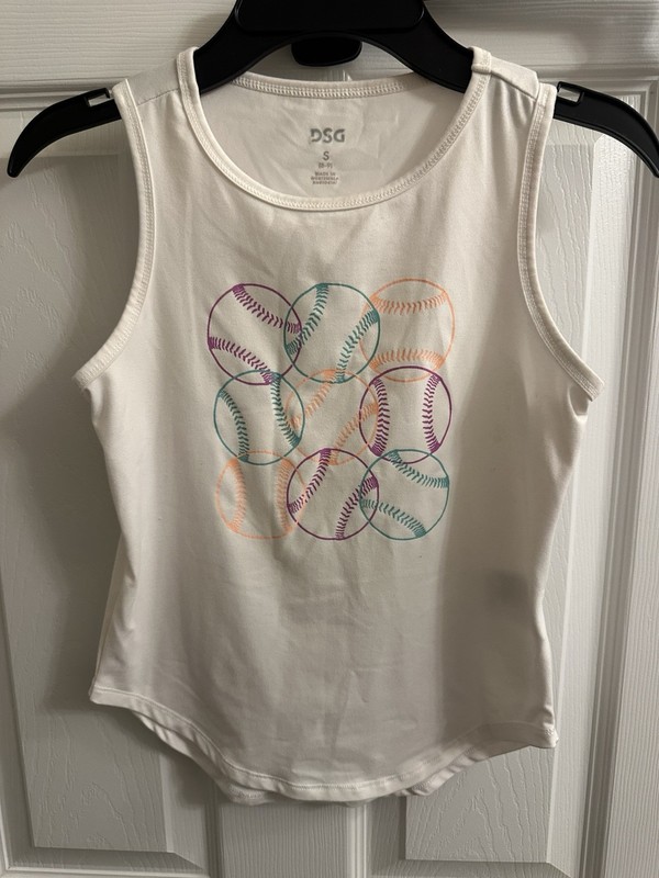 DSG Girls Youth Small 8-9 Sleeveless Tank Top Baseball Softball