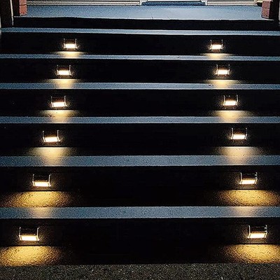 Luces solares para escalones de terraza, luz solar escaleras, resistente al agua