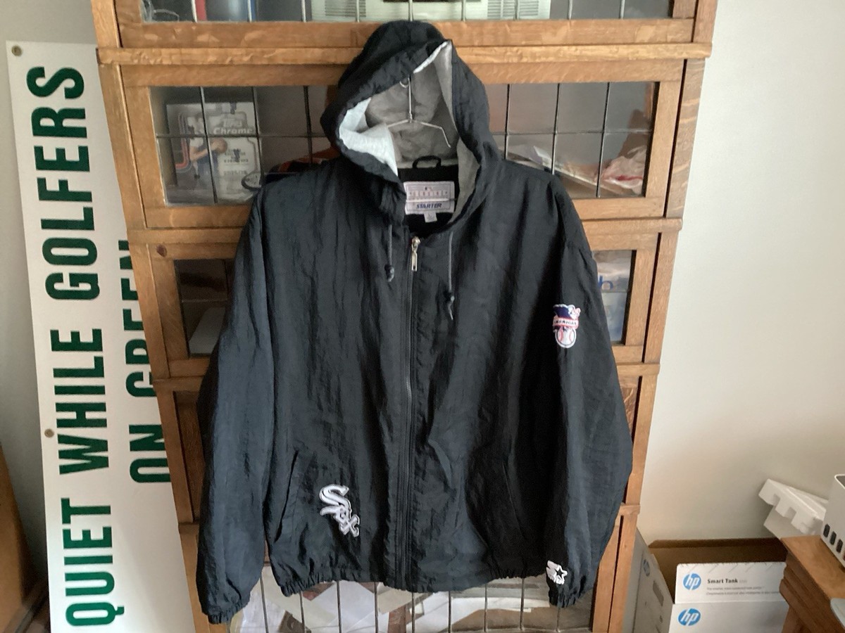 STARTER WHITE SOX ホワイトソックス 90's ジャケット L VTG 90's Chicago White Sox Full Zip Black Quilted STARTER Jacket