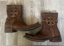 Mark Nason Amplify Leather Rock Lives Men Biker Boots Made In ITALY Size 8.5