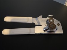 Vintage Swing Away Can & Bottle Opener Made In USA Handheld Ivory Handle Cover