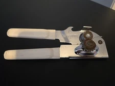 Vintage Swing Away Can & Bottle Opener Made In USA Handheld Ivory Handle Cover