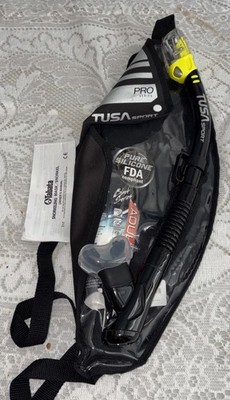 Tabata Pro Black Series TUSA Visio Tri-Ex Adult Snorkel Only W/ Bag NWOT No Mask