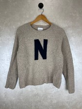 Norse Projects 100% Wool Donegal Crewneck Sweater Size L Beige