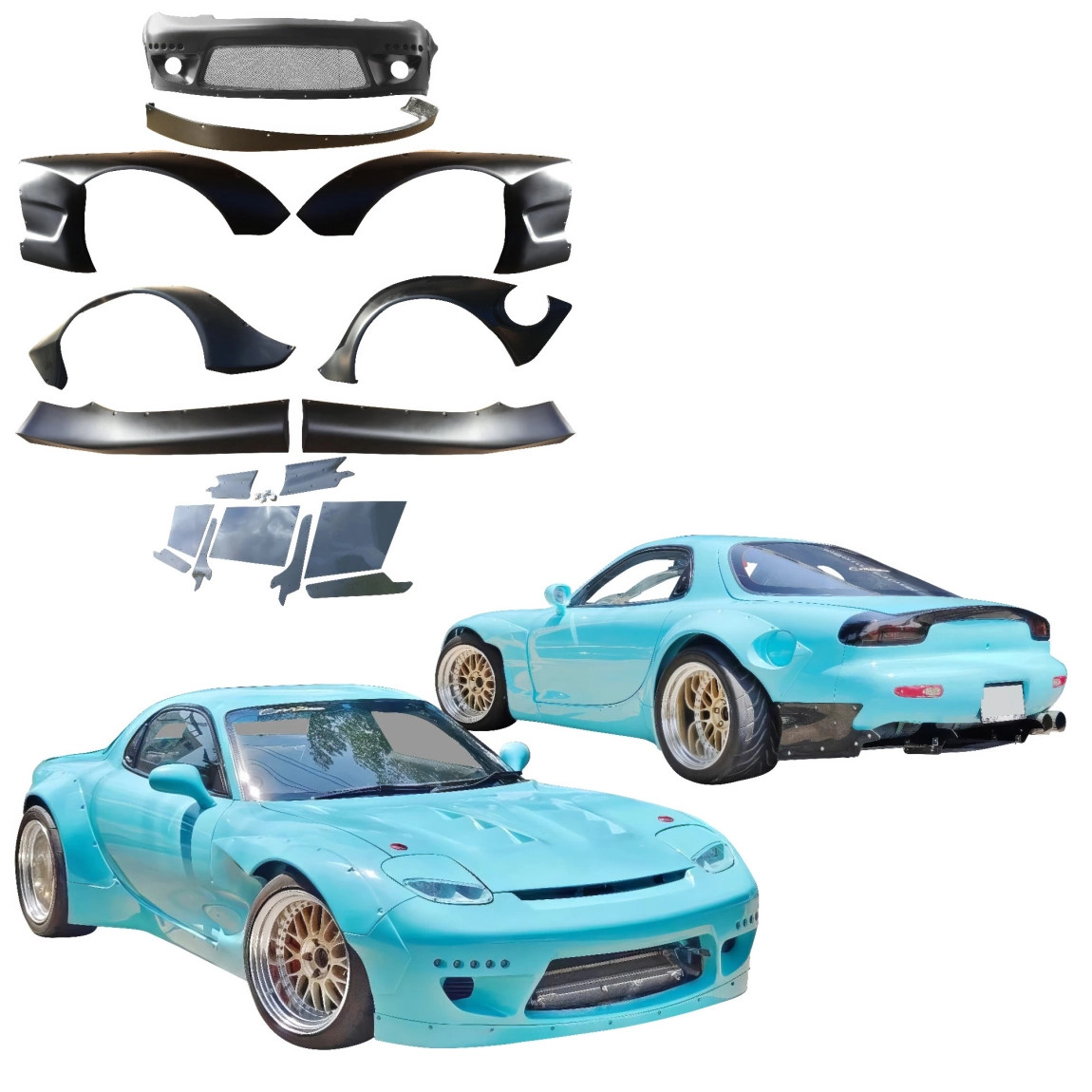 VSaero FRP TKYO Wide Body Kit 11pc (FD3S) for RX-7 Mazda 93-97