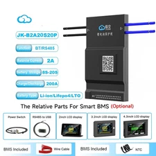 JK Smart BMS 2A Active Balance BT/RS485 for 8S-20S 200A Li-ion LiFePo4 Pack lot