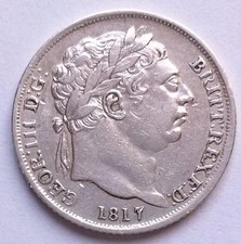 1817 Sixpence Coin Near Very Fine Silver King George III