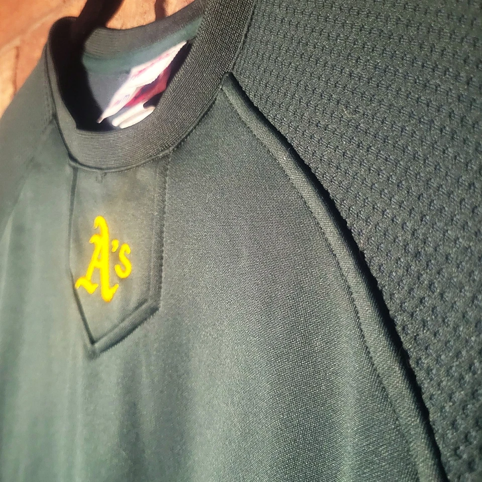 Pullover Majestic MLB Oakland A's Athletics verde base térmica para hombre - Talla L Foto 3 de 4