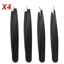 Eyebrow Tweezers Clip 4Piece Hair Beauty Pluckers for Removing Facial Hair