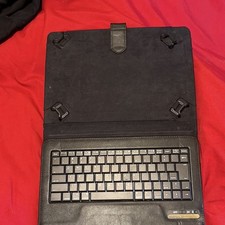 Universal Black Synthetic Leather Bluetooth Keyboard Folio Case with Stand