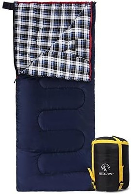 REDCAMP XL Baumwoll Schlafsack warm mit Abnehmbarer Kapuze,Bequeme Flanell