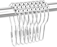Shower Curtain Hooks Rings for Bathroom, 12PCS Chrome Stainless Steel Rust Resis