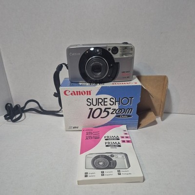 Canon Sure Shot 105 Zoom Point & shoot Film Camera w/Box Flash Tested Works