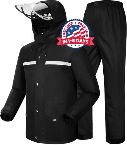 Traje lluvia impermeable chaqueta pantalon unisex exterior transpirable deporte - product listing photo
